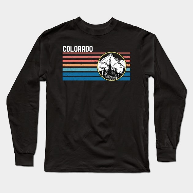 Vintage Colorado Souvenir Retro Mountain 80s 70s Long Sleeve T-Shirt by mrsmitful01